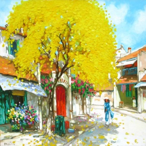 Lam Duc Manh , vietnam artist , vietnam painting , vietnam art , buy paintings online , Hanoi , autumn noon