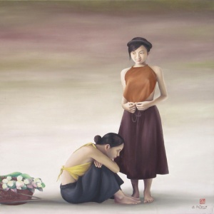 Nguyen Quoc Dung , vietnam artist , vietnam painting , vietnam art , vietnamese paintings , friends