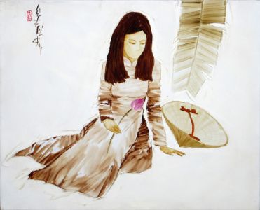 Schoolgirl With Lotus 